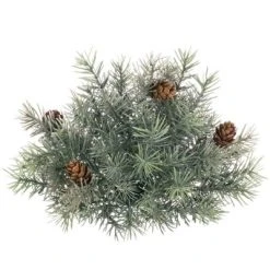 Sullivans Artificial Angel Pine and Cone 1/2 Orb 6"H Green