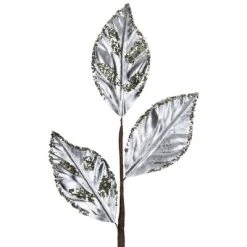 Northlight 25" Glittered Platinum Leaves Christmas Spray -Outlet Xmas Decor Tree Store GUEST 972306ec 8a6e 435c 9f00 0cb3935f5b1a