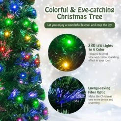 Tangkula 6' Pre-Lit Optical Fiber Artificial Christmas Tree w/ Multicolor LED Lights & Stand 19 Tangkula 6' Pre-Lit Optical Fiber Artificial Christmas Tree w/ Multicolor LED Lights & Stand -Outlet Xmas Decor Tree Store GUEST 981f4568 2b01 485d 8792 5d4c54b9244a