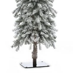 LuxenHome Set of 3 Pre-Lit LED Flocked Fir Slim Artificial Christmas Trees -Outlet Xmas Decor Tree Store GUEST 9888a615 c624 4fa3 b1b8 f49d58c0486d