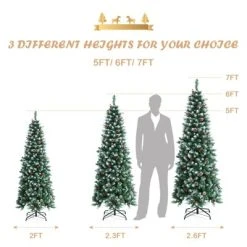 Tangkula 5ft Pre-lit Artificial Christmas Tree Slim Artificial Xmas Tree w/ 250 Replaceable LED Lights & 408 Branch Tips 19 Tangkula 5ft Pre-lit Artificial Christmas Tree Slim Artificial Xmas Tree w/ 250 Replaceable LED Lights & 408 Branch Tips -Outlet Xmas Decor Tree Store GUEST 99498601 2c6e 4781 8f7f 35e0b2c09ce8