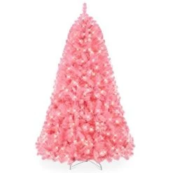 Best Choice Products Pre-Lit Pink Christmas Tree, Artificial Full Holiday Decoration w/ Branch Tips, Incandescent Lights -Outlet Xmas Decor Tree Store GUEST 994a9e3c 43ce 478a af49 f37bfa9eedc8