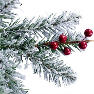 Haute Decor 5ft Pre-Lit Flocked Berry Pencil Artificial Christmas Tree - Haute Décor 4 Haute Decor 5ft Pre-Lit Flocked Berry Pencil Artificial Christmas Tree - Haute Décor - Image 2