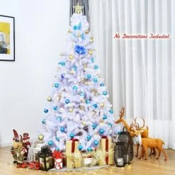 Tangkula 7.5ft White Christmas Pine Tree Hinged Artificial Decoration w/ 1346 Tips & Metal Stand 11 Tangkula 7.5ft White Christmas Pine Tree Hinged Artificial Decoration w/ 1346 Tips & Metal Stand -Outlet Xmas Decor Tree Store GUEST 9ac5ddd6 9733 47ec 98c0 8598f3f96895