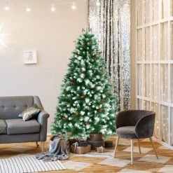 Tangkula Lifelike Christmas Pine Tree, Artificial Hinged Xmas Tree W/ Pine Needles & PVC Tips -Outlet Xmas Decor Tree Store GUEST 9b1edf93 70c5 4bbb 9bfd a64cbc53ab8f