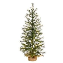 Nearly Natural 3’ Prelit LED Artificial Christmas Tree in a Burlap Base