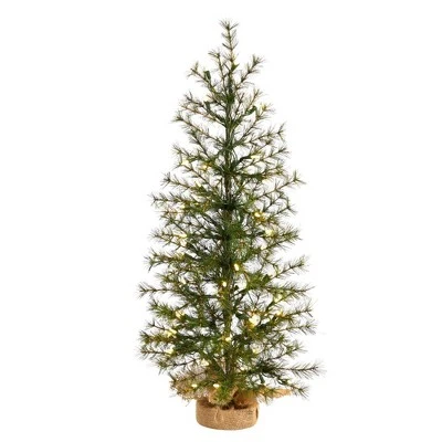 Nearly Natural 3’ Prelit LED Artificial Christmas Tree in a Burlap Base 3 Nearly Natural 3’ Prelit LED Artificial Christmas Tree in a Burlap Base