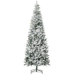 HOMCOM Unlit Snow-Flocked Slim Pine Artificial Christmas Tree with Realistic Branches and Tips -Outlet Xmas Decor Tree Store GUEST 9b469969 fc5e 46a1 86ff c9df3c8f4dba