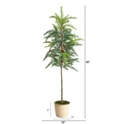 Nearly Natural 3.5-ft Winniepeg Artificial Pine Christmas Tree in Decorative Planter