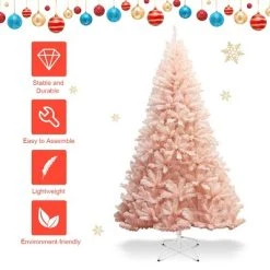 Tangkula 7ft Pink Artificial Christmas Tree 937 Hinged tips w/ Metal Stand Holiday Season -Outlet Xmas Decor Tree Store GUEST 9b975182 e2cb 4f8b 9b5c df0eb5f08df2
