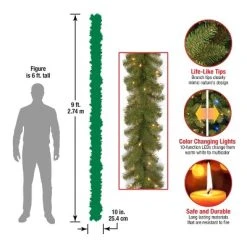 National Tree Company Pre-Lit Artificial Christmas Garland, Green, North Valley Spruce, Dual Color LED Lights, Plug In, Christmas Collection, 9 Feet 9 National Tree Company Pre-Lit Artificial Christmas Garland, Green, North Valley Spruce, Dual Color LED Lights, Plug In, Christmas Collection, 9 Feet -Outlet Xmas Decor Tree Store GUEST 9baeae61 65cf 4840 822d b7ca678a4712