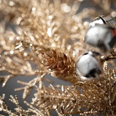 29"H Sullivans Gold Cedar Bell Spray, Gold 3 29"H Sullivans Gold Cedar Bell Spray, Gold