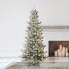 Home Heritage Natural Pine 7' Flocked Prelit Artificial Christmas Tree, 400 White LED Fairy Lights, 647 PVC Foliage Tips, Foot Pedal, and Stand, Green -Outlet Xmas Decor Tree Store GUEST 9ca66ae8 7869 4e23 bf15 8a4d3136c906