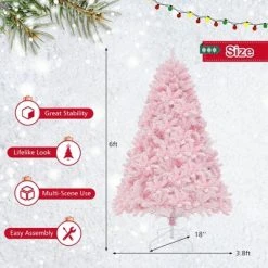 Costway 6 FT Flocked Artificial Christmas Tree Hinged with 350 LED Lights 808 Branch Tips -Outlet Xmas Decor Tree Store GUEST 9ce0c032 599c 4f24 bd64 fb7333bc2540