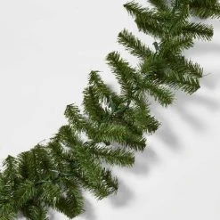 9' Pre-Lit Artificial Pine Bough Christmas Garland Green with Clear Lights - Wondershop™