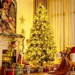 Costway 6ft7ft8ft Pre-lit Hinged Artificial Christmas Tree w/Pine Cones & Red Berries -Outlet Xmas Decor Tree Store GUEST 9d0724e7 26de 4d0f a9dd 08d55cc85916