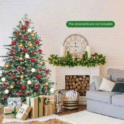 Costway 6ft Artificial Christmas Spruce Hinged Tree w/ 892 Mixed PE & PVC Tips -Outlet Xmas Decor Tree Store GUEST 9d4148e3 d5c0 4ac6 8ca0 344de05a6224
