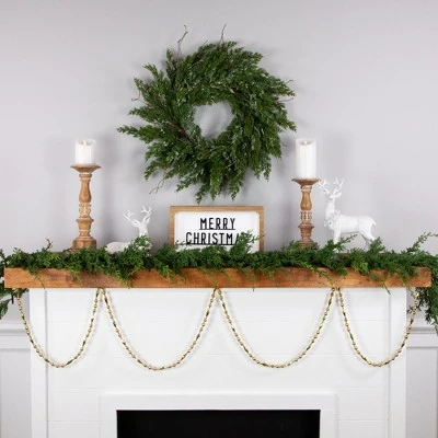 Northlight 9' Shiny and Matte Gold Beaded Christmas Garland, Unlit 4 Northlight 9' Shiny and Matte Gold Beaded Christmas Garland, Unlit - Image 2