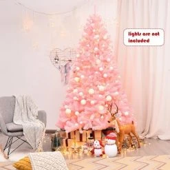 Costway 7.5Ft Hinged Artificial Christmas Tree Full Fir Tree New PVC w/ Metal Stand Pink 12 Costway 7.5Ft Hinged Artificial Christmas Tree Full Fir Tree New PVC w/ Metal Stand Pink -Outlet Xmas Decor Tree Store GUEST 9e582d98 5718 453d b73d bafabd6906b7