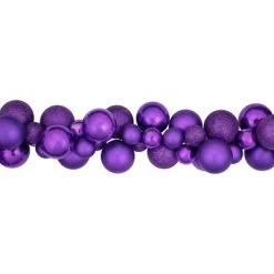 Northlight 6' Purple 3-Finish Shatterproof Ball Christmas Garland -Outlet Xmas Decor Tree Store GUEST 9ec12d5a ac2f 49d5 875e ee0904a8d494