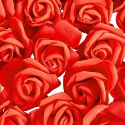 Juvale 100 Pack Red Foam Roses, 3 Inch Stemless Artificial Flowers for Crafts, Wall Decorations, Wedding Receptions, Faux Bouquets, Spring Decor -Outlet Xmas Decor Tree Store GUEST 9efd0734 56f0 4e9e a230 c7cce194e52c