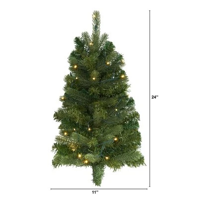 Nearly Natural 2-ft Flat Back Wall Hanging Artificial Christmas Tree with 20 Clear LED Lights 3 Nearly Natural 2-ft Flat Back Wall Hanging Artificial Christmas Tree with 20 Clear LED Lights