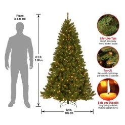National Tree Company 6.5 ft Pre-Lit Artificial Full Christmas Tree, Green, North Valley Spruce, White Lights, Includes Stand -Outlet Xmas Decor Tree Store GUEST 9f3179c4 4194 48d2 b3b7 f50b9e3bbb10