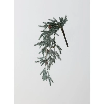 Sullivans Artificial Pine with Snow Bush 16"H Green 3 Sullivans Artificial Pine with Snow Bush 16"H Green