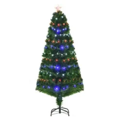 HOMCOM Fiber Optic Artificial Fir Christmas Tree, LED Pre-Lit Holiday Decoration with Lights and Branch Tips -Outlet Xmas Decor Tree Store GUEST a176e28d 4d38 42eb bc7d 7a3e22a63cb2