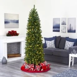 Nearly Natural Pre-Lit LED Slim Green Mountain Pine Artificial Christmas Tree Clear Lights -Outlet Xmas Decor Tree Store GUEST a1a473c0 77c5 479a 8fdb 80afc3719abb 1