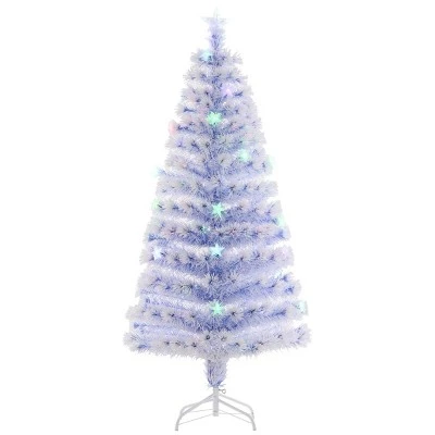 HOMCOM Pre-Lit Douglas Fir Artificial Christmas Tree with 230 Tips, 26 Fiber Optic Lights, White/Blue 11 HOMCOM Pre-Lit Douglas Fir Artificial Christmas Tree with 230 Tips, 26 Fiber Optic Lights, White/Blue - Image 9