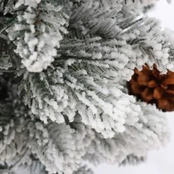 LuxenHome 3Ft Pre-Lit Artificial Flocked Pine Christmas Tree with Pine Cones, Berries, and Metal Pot -Outlet Xmas Decor Tree Store GUEST a37dff47 f802 47c5 ae05 9a6989f8fe45