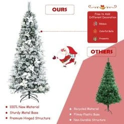 Tangkula 7FTSlim Pencil Tree Hinged Artificial Christmas Tree W/627 Branches Tips -Outlet Xmas Decor Tree Store GUEST a425f5da d824 4255 8a65 54b45f206c28