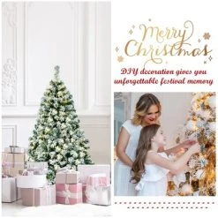 Costway 4.5Ft Pre-Lit Premium Snow Flocked Hinged Artificial Christmas Tree w/200 Lights 14 Costway 4.5Ft Pre-Lit Premium Snow Flocked Hinged Artificial Christmas Tree w/200 Lights -Outlet Xmas Decor Tree Store GUEST a47ded13 560b 44b6 9b40 b837e8ed760b