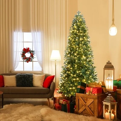 Tangkula Pre-Lit Christmas Tree Artificial Xmas Tree W/ Replaceable Dual Color LED Lights 8 Tangkula Pre-Lit Christmas Tree Artificial Xmas Tree W/ Replaceable Dual Color LED Lights - Image 6