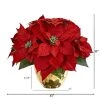 Nearly Natural 11-in Poinsettia Artificial Arrangement in Golden Vase 2 Nearly Natural 11-in Poinsettia Artificial Arrangement in Golden Vase -Outlet Xmas Decor Tree Store GUEST a5bc6091 e9d0 406e 8fa7 add6205bbfa4