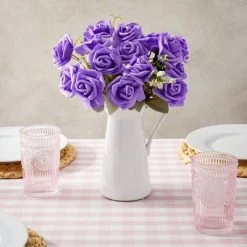 Juvale 100 Pack Purple Flowers for Crafts, 3 Inch Stemless Foam Roses for Wall Decorations, Wedding Receptions, Faux Bouquets, Spring Decor, DIY -Outlet Xmas Decor Tree Store GUEST a610c887 39b4 4706 be7a 47a2f0bf81fd