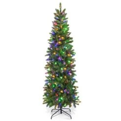 Tangkula Full Artificial Christmas Tree Pre-lit Christmas Tree w/Warm White & Multi-color LED Lights Foldable Metal Stand -Outlet Xmas Decor Tree Store GUEST a69a2a65 ce54 46a8 809e e34818f50e50