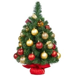 Yaheetech Tabletop Christmas Tree Mini Artificial Christmas Tree with Cement Base, Green