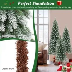 Costway Pre-Lit Christmas Tree Set of 3 Slim Artificial Lighted Xmas Decoration 3/4/5 FT -Outlet Xmas Decor Tree Store GUEST a6bb1b06 2b49 43c8 a7f7 54c569d8f975