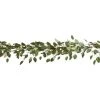 Noma Pre-Lit 9 Foot Artificial Eucalyptus Christmas Garland Holiday Decor with Battery Operated Warm White LED Lights for Banisters & Doorways, Green