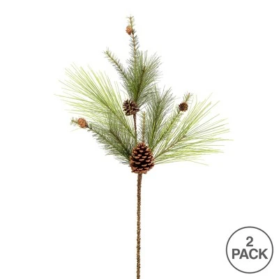 Vickerman 32" Larkspur Pine Artificial Christmas Spray. Includes 2 sprays per pack. 4 Vickerman 32" Larkspur Pine Artificial Christmas Spray. Includes 2 sprays per pack. - Image 2