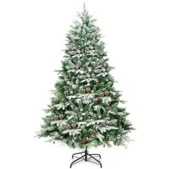 Costway 6.5Ft Pre-lit Snow Flocked Hinged Artificial Christmas Spruce Tree w/ 450 Lights 17 Costway 6.5Ft Pre-lit Snow Flocked Hinged Artificial Christmas Spruce Tree w/ 450 Lights -Outlet Xmas Decor Tree Store GUEST a85bf796 a1c8 4a46 8180 1350284848e1