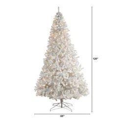 Nearly Natural 10-ft White Artificial Christmas Tree with 2200 Bendable Branches and 800 LED Lights