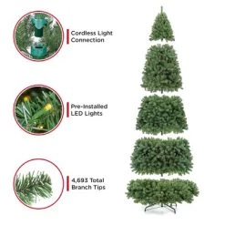 Best Choice Products 12ft Pre-Lit Instant No Fluff Artificial Spruce Christmas Tree w/ 1,250 LED Lights, 4,693 Tips -Outlet Xmas Decor Tree Store GUEST a9853428 b929 4727 8044 0e754fde932f