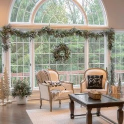 HGTV Home Collection 9ft Pre Lit Artificial Christmas Garland, Mixed Branch Tips , Decorated with Pinecones, Berries, Snowflakes, and Ornaments -Outlet Xmas Decor Tree Store GUEST a9ff210e 2414 48db 8980 072ceedecf4b