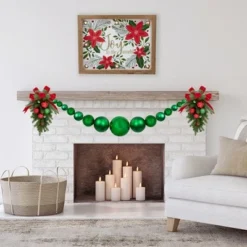 Northlight 6' Green Shiny and Matte Shatterproof Ball Christmas Swag -Outlet Xmas Decor Tree Store GUEST aa1e18a8 e042 466d a96c caa77014d404