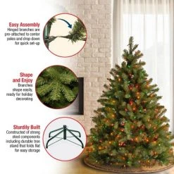 National Tree Company 4.5 ft Pre-Lit 'Feel Real' Artificial Full Downswept Christmas Tree, Green, Douglas Fir, Multicolor Lights, Includes Standt -Outlet Xmas Decor Tree Store GUEST aa43ef36 fa85 4188 8691 3ee54523f56b