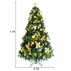Costway 7.5FT Pre-Lit Artificial Christmas Tree 1100 Tips w/140 Ornaments and 250 Lights -Outlet Xmas Decor Tree Store GUEST aa601627 6f3b 44c6 9c9c fd6b709207ce