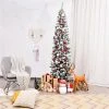 Costway 7.5Ft Unlit Hinged Snow Flocked Artificial Pencil Christmas Tree w/ 641 Tips 1 Costway 7.5Ft Unlit Hinged Snow Flocked Artificial Pencil Christmas Tree w/ 641 Tips -Outlet Xmas Decor Tree Store GUEST aaf01842 a248 4d66 a762 958cb99909d7